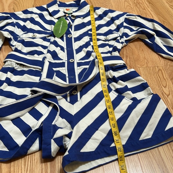 New! Farm rio Large blue combo striped long sleeve romper. - Picture 10 of 14